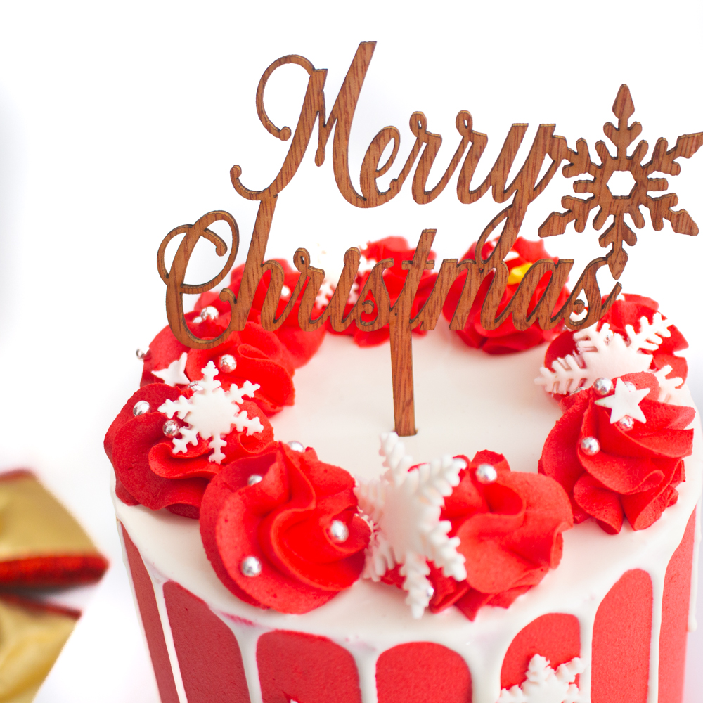 Snowy Red Xmas Cake 1kg